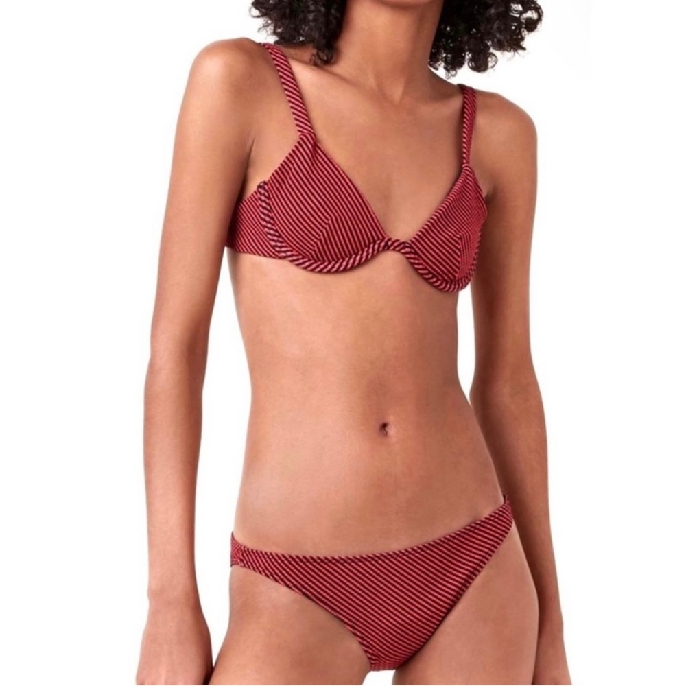 Onia Red Striped Bikini